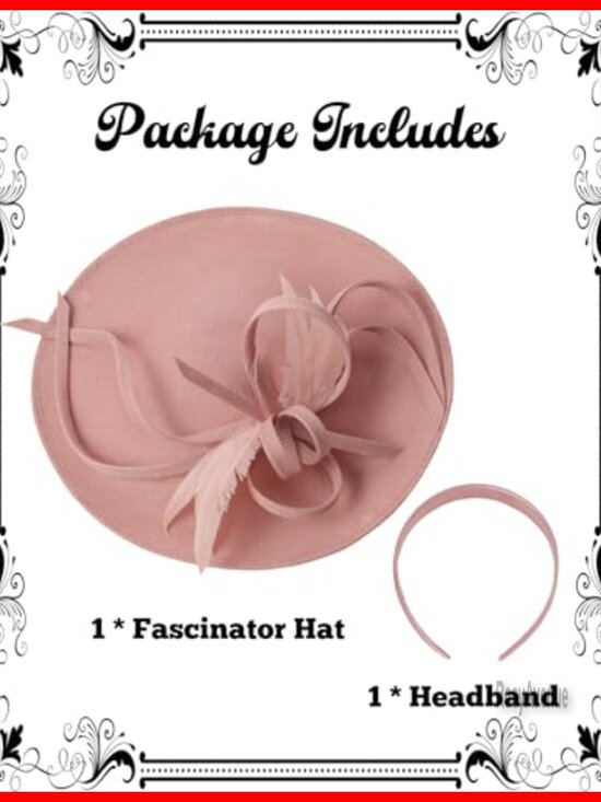 Vintage Feather Fascinator Derby Hat for Women Tea Party Wedding Cocktail